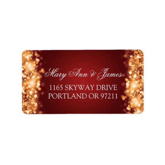 Wedding Address Sparkling Lights Gold