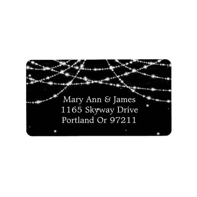 Wedding Address Sparkling String Black Label (Front)