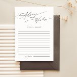 Wedding Advice And Wishes For Bride & Groom<br><div class="desc">Crafted with the modern minimalist in mind, the Wedding Advice And Wishes For Bride & Groom offer a sleek and elegant way to capture heartfelt messages on your special day. Featuring clean lines and a sophisticated script, these cards blend timeless advice with contemporary charm, ensuring each note is as memorable...</div>