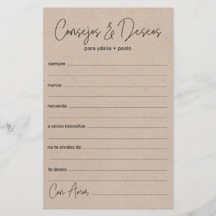 Wedding Advice and Wishes Spanish