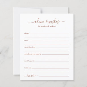 Wedding Advice and Wishes Terracotta