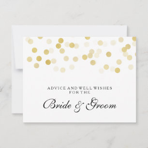 Wedding Advice Card Faux Gold Foil Glitter Lights
