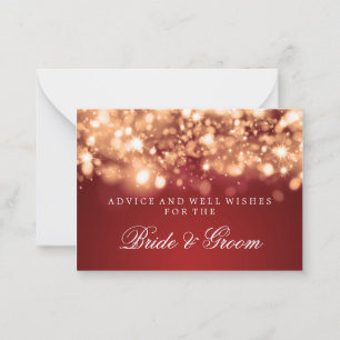 Wedding Advice Card Gold Sparkling Lights