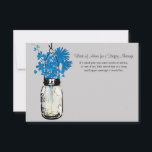 Wedding Advice Card - Mason Jar<br><div class="desc">Give each of your guests this Wedding Advice Card so they can write down any tips for a happy marriage. You will love reading them over the years. Perfect for a country style wedding or maybe you just love Mason Jars! Old vintage Mason Jar hanging on a hook with country...</div>