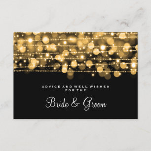 Wedding Advice Card Party Sparkles Gold