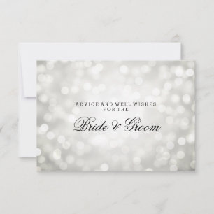 Wedding Advice Card Silver Glitter Lights