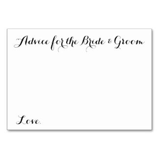 Wedding Advice Cards Advice for the Bride & Groom