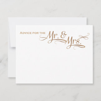 Wedding Advice for the Mr and Mrs gold font