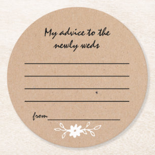Wedding Advice Paper Coaster
