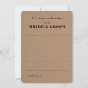 Wedding Advice    Rustic Kraft Paper Card