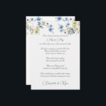 Wedding Advice Well Wishes Blue Watercolor Card<br><div class="desc">Wedding advice and well wishes cards for your guests decorated with lovely blue wildflowers.  What a great way to remember your special day.</div>