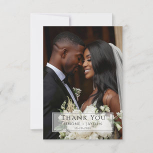 Wedding African American 2 Photo Thank You Card