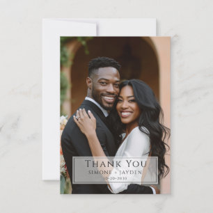 Wedding African American 2 Photo Thank You Card