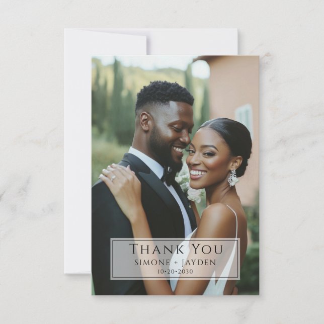 Wedding African American Photo Thank You (Front)