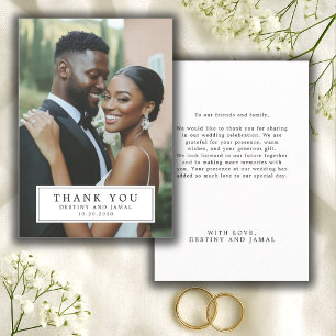 Wedding African American Photo Thank You Card