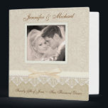 Wedding Album Binder - Victorian Cream Lace<br><div class="desc">Victorian Cream Lace and Damask Wedding Planner or Photo Album Binder. Add your favourite wedding or engagement photo and personalize the text with the Bride and Groom names and wedding date -- or add your own custom text. Perfect for the traditional wedding -- vintage ivory damask background with beautiful aged...</div>