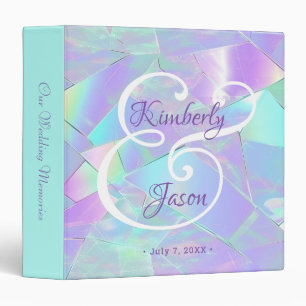 Wedding Album Fancy Monogram/Name Iridescent Binder