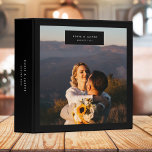 Wedding Album Modern Minimal Stylish Black Binder<br><div class="desc">A minimalist stylish wedding album featuring a large photo on a black background with modern typography. The perfect binder to collect memories of your special day!</div>