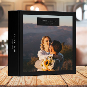 Wedding Album Modern Minimal Stylish Black Binder