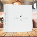 Wedding Album Monogram Elegant Minimalist Memories Binder<br><div class="desc">A minimalist monogram wedding memories album with elegant typography in black on a simple white background. The text can easily be personalized for your special day!</div>