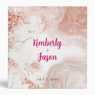 Wedding Album, Names & Date, Glam Marble Binder