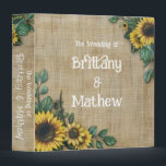 Wedding Album / Planner Binder<br><div class="desc">A fun design for a wedding album,  guest book or planner. Features a burlap background and daisies.</div>