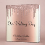 Wedding Album Rose Gold Sparkle Glitter Drips Binder<br><div class="desc">This design may be personalized in the area provided by changing the photo and/or text. Or it can be customized by clicking Personalize this Template and then choosing the click to customize further option and delete or change the colour of the background, add text, change the text colour or style,...</div>