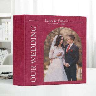 Wedding Albums Red Linen Texture Photos Binder