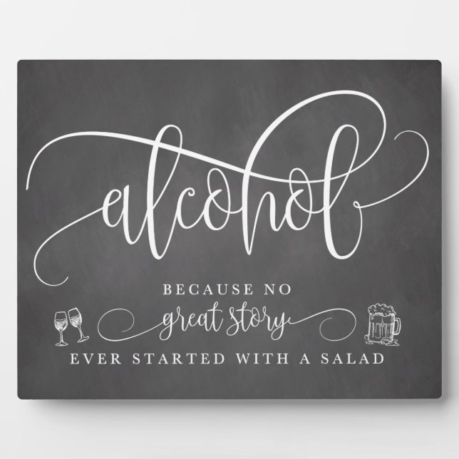 Wedding Alcohol Bar Sign Plaque (Front)