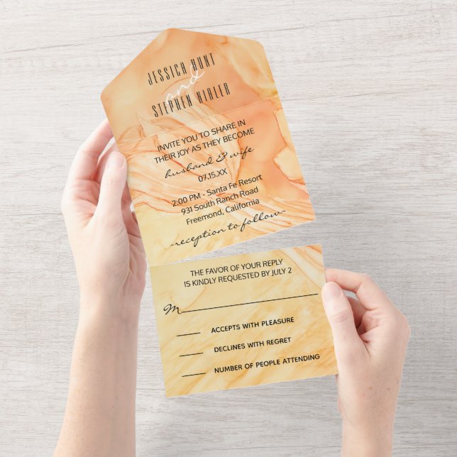 Wedding All N One Invite Fresh Flowers (Tearaway)