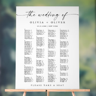 Wedding Alphabet up to 162 People Seating Chart