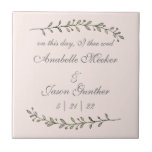 Wedding and Anniversary tile<br><div class="desc">On This Day,  I Thee Wed,  timeless wedding vow captured on a decorative tile. 
Completely customize this tile for image size,  background colour,  font and sentiment. 
Lovely wedding keepsake for the bride and groom and for wedding favours.</div>