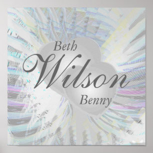 Wedding Angelic Wings Pearly Hearts Poster