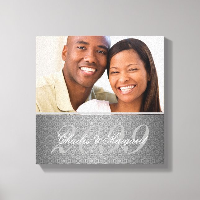 Wedding Anniversary 12x12 Personalized Photo Canvas Print (Front)