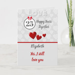 Wedding Anniversary 25th Silver 25 years Card