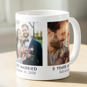 Wedding Anniversary 3 Photo Timeline Coffee Mug