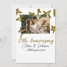 Wedding Anniversary add name year image gold stars