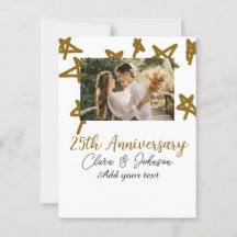 Wedding Anniversary add name year image gold stars