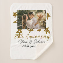 Wedding Anniversary add name year image gold stars