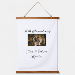 Wedding Anniversary add name year image text coule Hanging Tapestry
