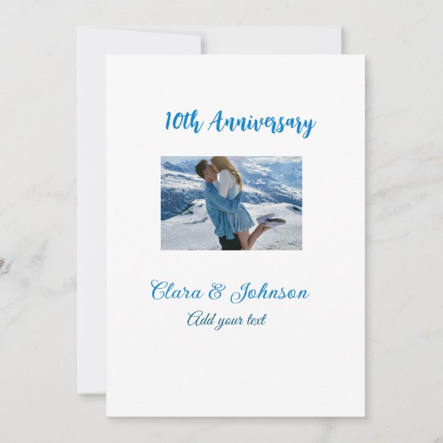Wedding Anniversary add name year image text coule Invitation (Front)