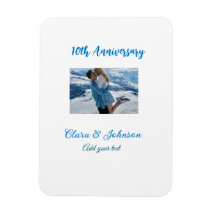 Wedding Anniversary add name year image text coule Magnet