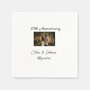 Wedding Anniversary add name year image text coule Napkin