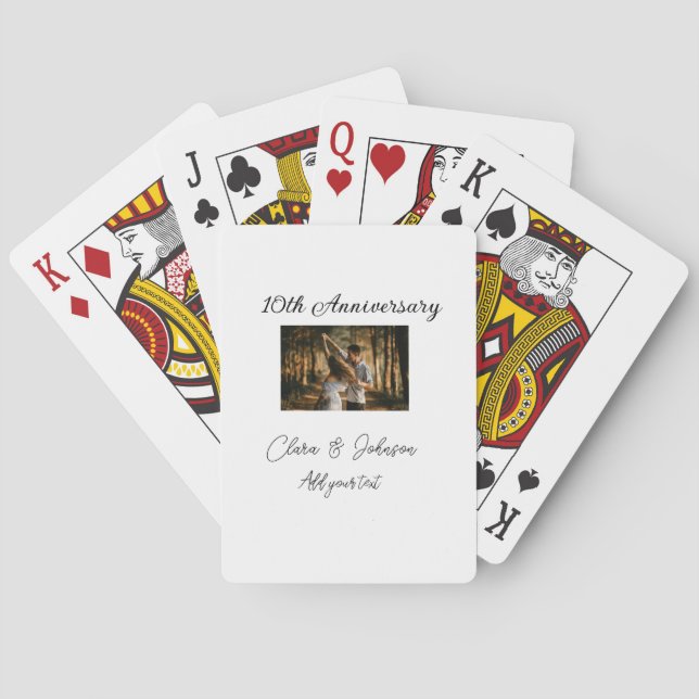 Wedding Anniversary add name year image text coule Playing Cards (Back)