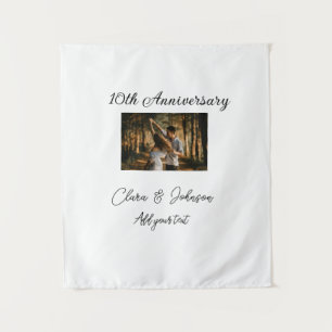 Wedding Anniversary add name year image text coule Tapestry