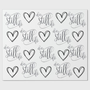 Wedding Anniversary Black and White Theme Wrapping Paper
