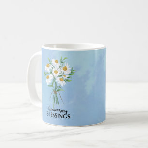 Wedding Anniversary Blessings Bouquet of Daisies Coffee Mug