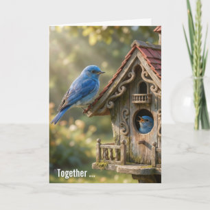 Wedding Anniversary Bluebirds with Birdhouse Card