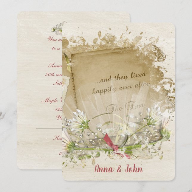 Wedding Anniversary Book Invitation (Front/Back)