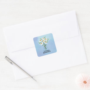 Wedding Anniversary Bouquet of Daisies Blessings  Square Sticker